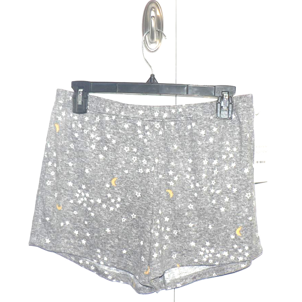 BP Women’s Elastic Waist Cuddle Me Pajama Sleep Lounge Shorts Grey Star Medium